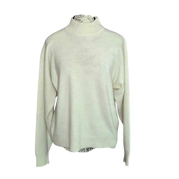 Charter Club Sweaters - Charter Club Elegant Off-white Cashmere Turtleneck Sweater Classic Quiet Luxur L